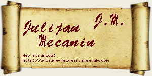 Julijan Mečanin vizit kartica